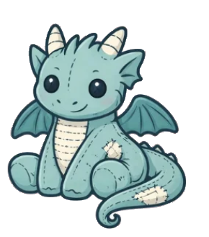 Dragon Ink and Thread — a friendly little teal dragon